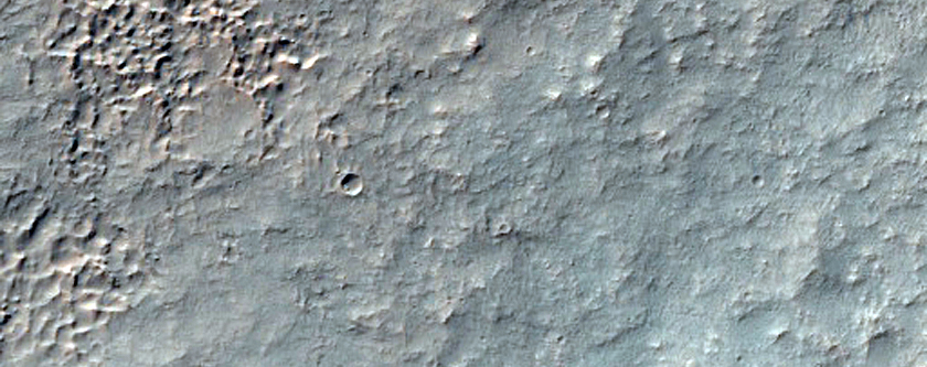 Intersection of Wrinkle Ridge and Crater Rim