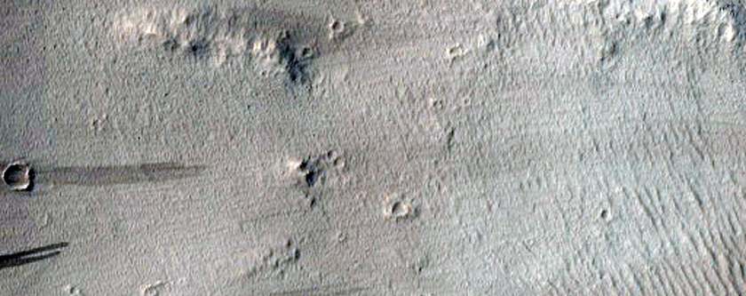 Crater Rim Interior with Fans and Flow Features