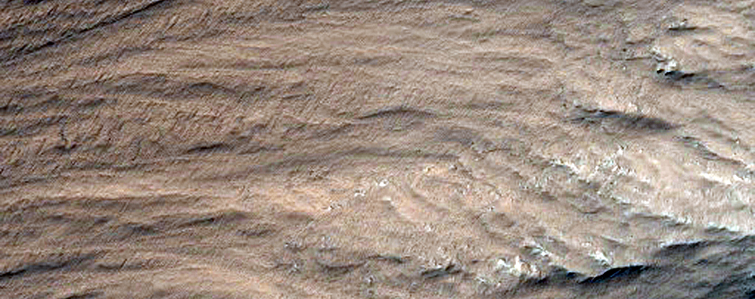 Cut Crater and Fault Scarp along Candor Chasma