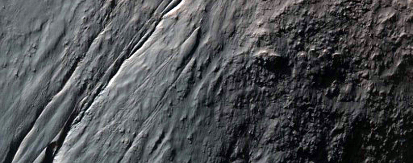 Gullies on Pole-Facing Slope