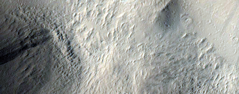 Rugged Terrain in Lycus Sulci North of Olympus Mons