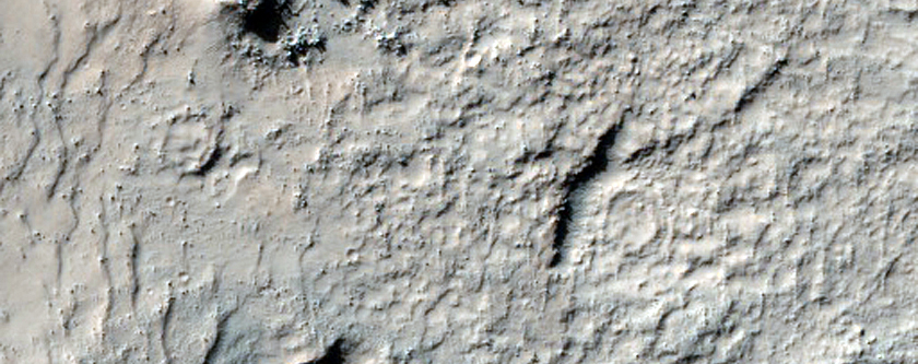 Sinuous Feature on Crater Floor in Noachis Terra Region