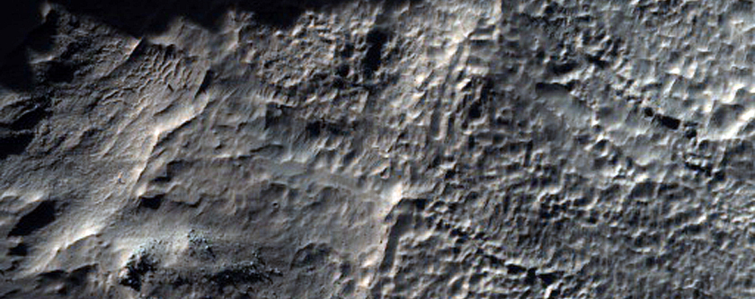 Mesa in Crater Deposit West of Martz Crater
