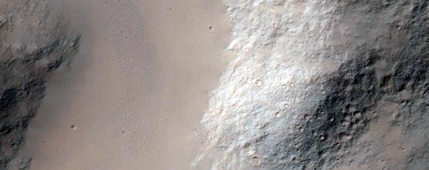 Bedrock Exposed in an Impact Crater