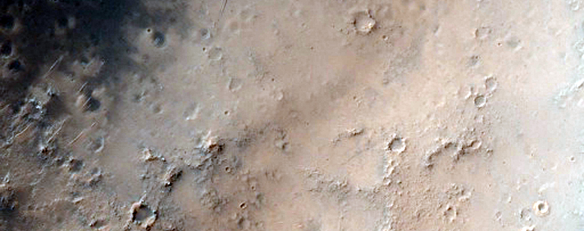 Fan-Like Form on Floor of Crater East of Schiaparelli Crater