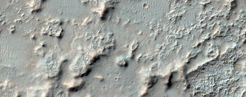 Eroded Bedrock Layers on Crater Floor