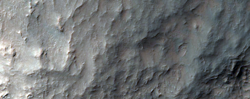 Crater in Hellas Basin with Topographic Step around Rim