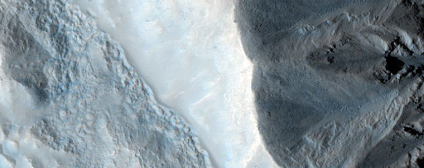Western Rim and Ejecta of Well-Preserved Impact Crater