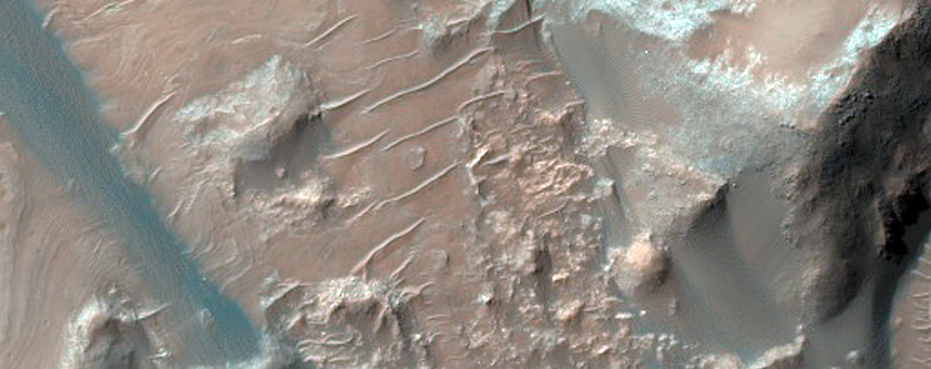 Dunes and Bedrock on a Crater Floor