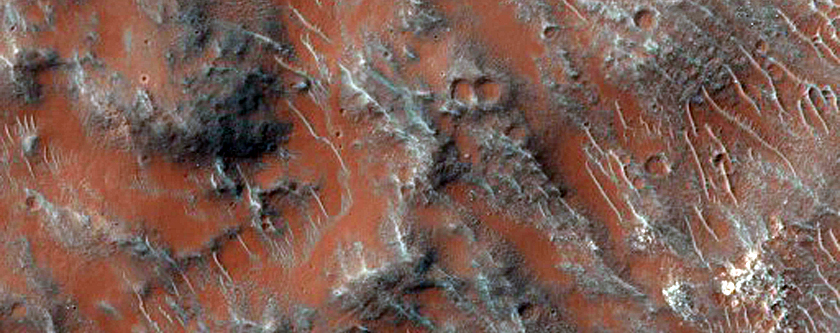 Small Crater on Rim of Larger Crater