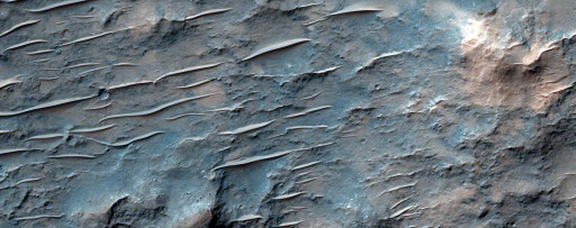 Megabreccia on Floor of Large Impact Crater