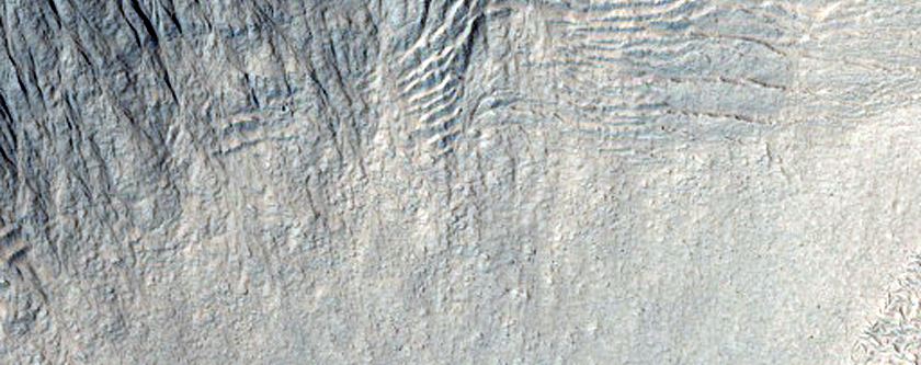 Layers in Crater in Deuteronilus Mensae