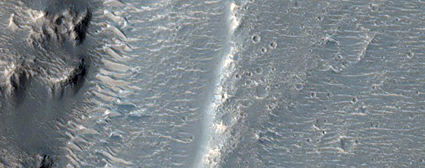 Channel in Hebrus Valles