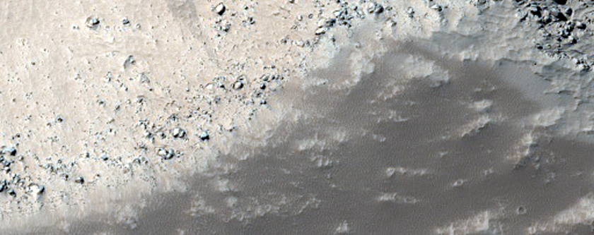 Boulders and Slope Streaks on Wall of Mangala Fossa