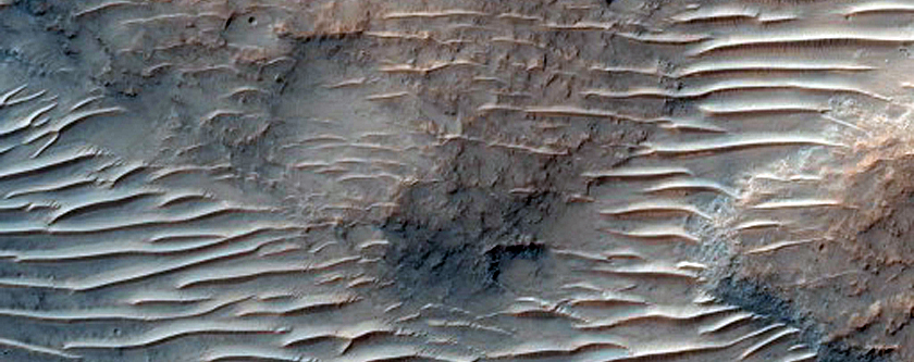 Eroded Floor of a Filled Crater