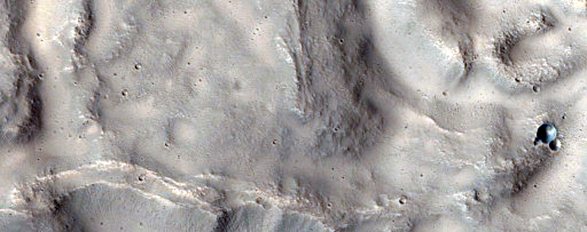 Surface Features Near Rim of Adams Crater