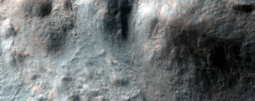 Central Uplift of Impact Crater in Tyrrhena Terra