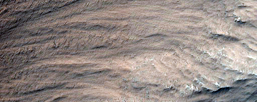 Cut Crater and Fault Scarp along Candor Chasma