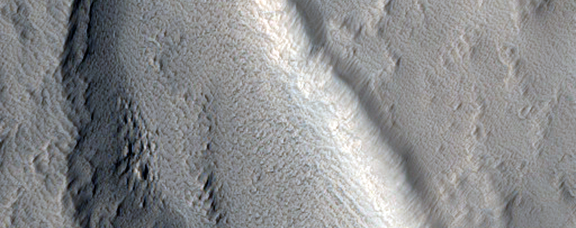 Valleys on Northern Flank of Hecates Tholus