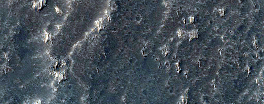 Pit in Lava Flows in Daedalia Planum