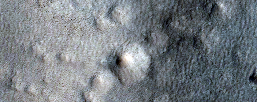 Leveed Channel Near Impact Crater