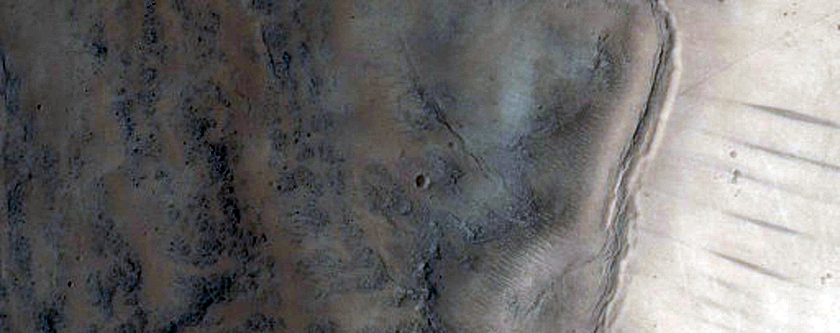 Seven Kilometer Impact Crater Exposing Stratigraphy of Large Butterfly Ejecta Lobe