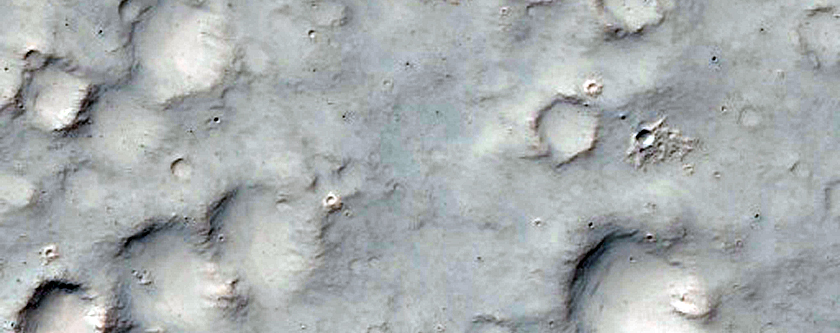 Craters on Plains Material in Memnonia Fossae Region