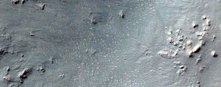 Eastern Rim and Ejecta of Crater in Margaritifer Terra