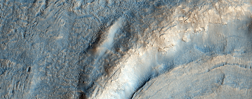 Gullies or Mass Movement Features in North Mid-Latitude Crater