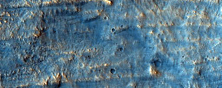 Ejecta from 8-Kilometer Diameter Crater