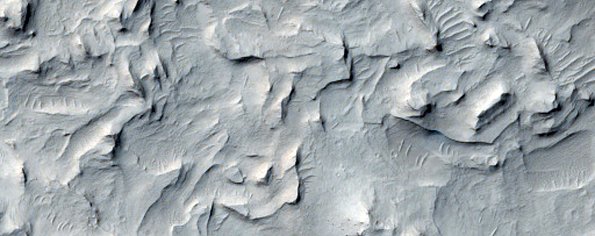 Crestas sinuosas en Aeolis Planum