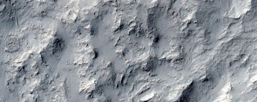 Flow on Crater Ejecta in South-Central Elysium Planitia