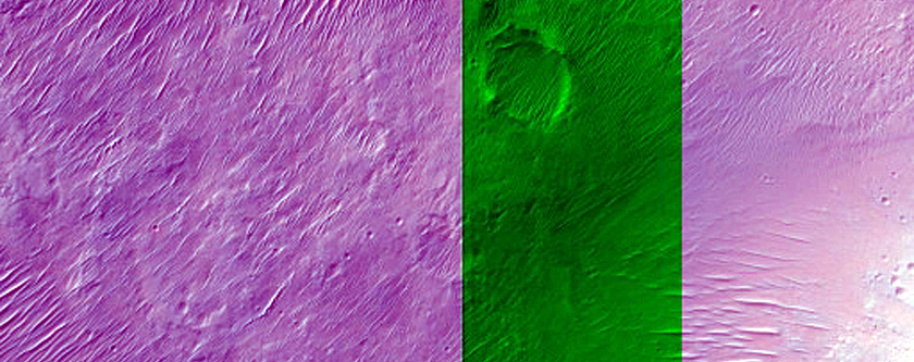 Channel Leading to Fan in Double Crater