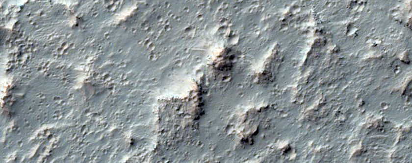 Sinuous Ridge in Crater Within Margaritifer Sinus