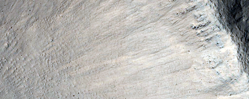 Mid-Latitude Crater with Steep Slopes