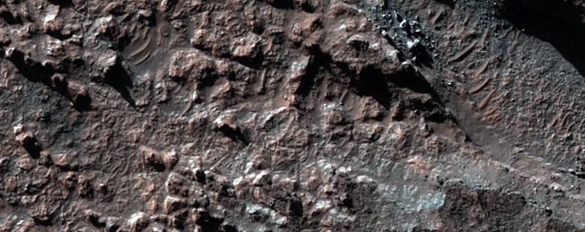 Rock Exposure on Crater Floor