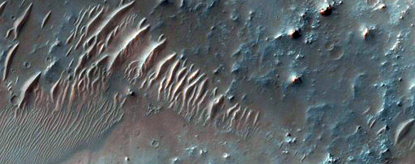 Impact Crater on East Side of Gale Crater