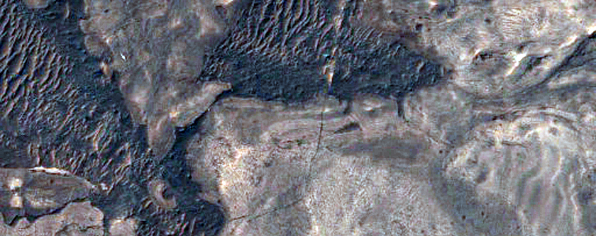 Blocky Deposit with Possible Sulfates and Opal along Melas Chasma Floor