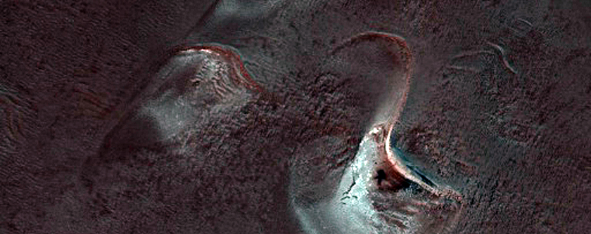Dunes and North Polar Outlier in MOC Image R03-00181