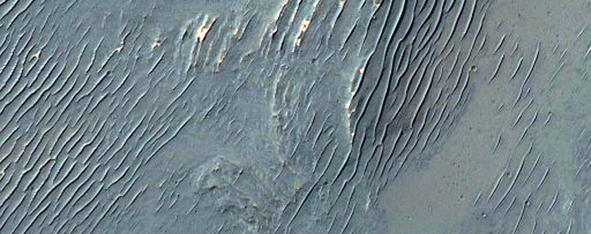 Central Peak of Impact Crater in Thaumasia Planum