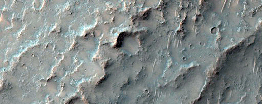 Lineations in Eroded Material in Flaugergues Crater