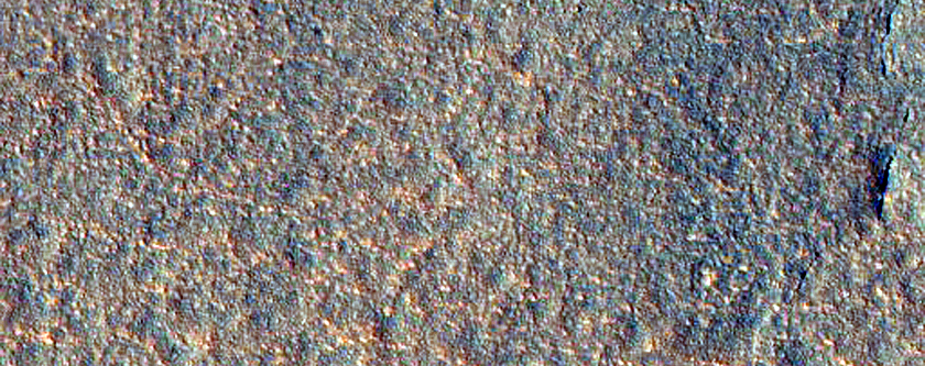 Cracks in Mid-Latitude Crater