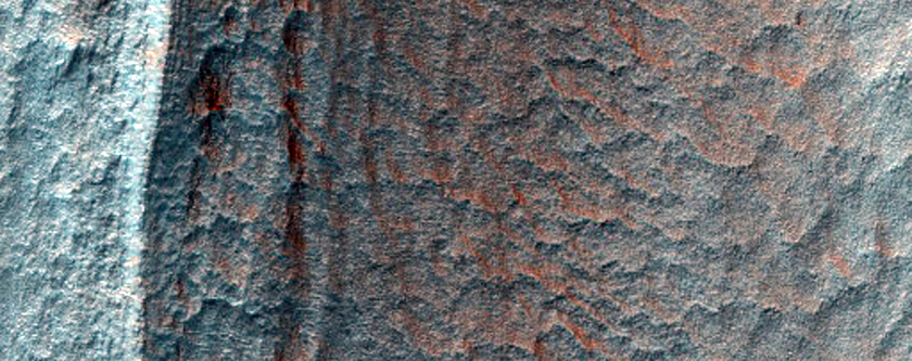 Possible Gullies in Crater Wall