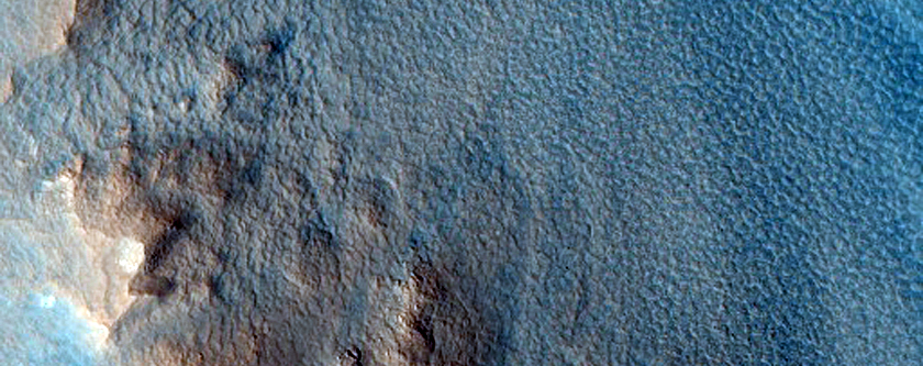 Polar Crater with Summer Ice