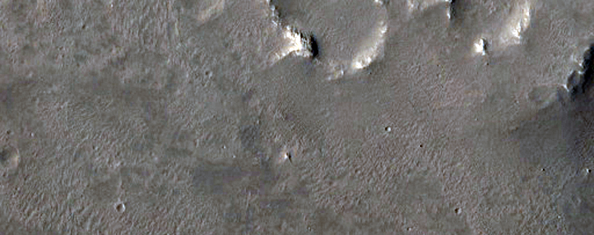 Butte and Sinuous Ridge in Utopia Planitia