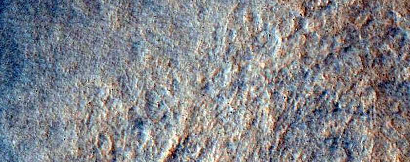 Channel and Deposit From Ejecta Lobe of Davies Crater