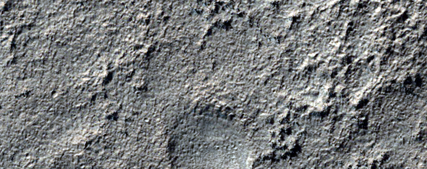 Filled Crater Near Head of Reull Vallis