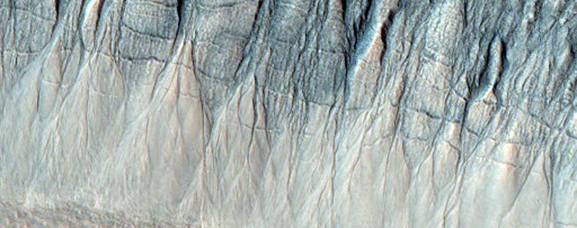 Monitor Slopes of Northern Mid-Laditude Crater