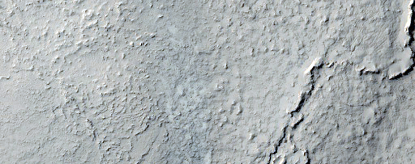 Contact between Lava and Fractured Terrain