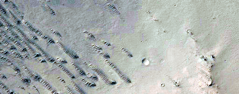 Crater Superimposed on Larger Crater
